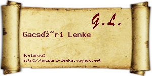 Gacsári Lenke névjegykártya